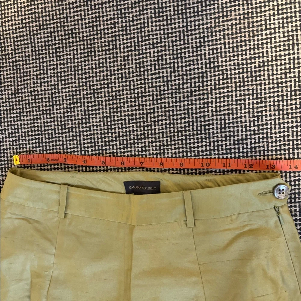 Banana Republic Silk-Blend Straight Leg Pants in Lemon Yellow